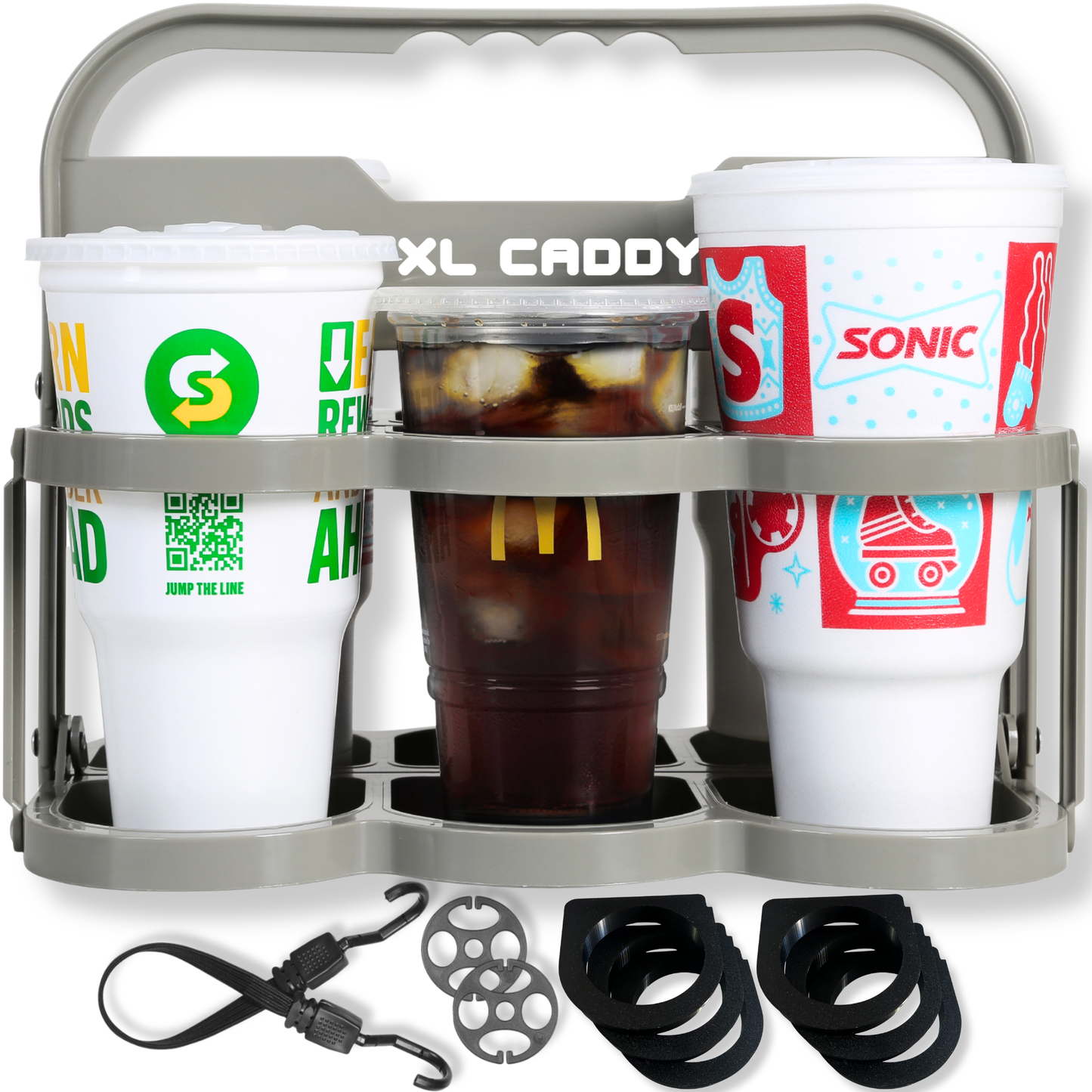 PRSVRI XL Caddy – 44oz Drink Carrier with Handle, Collapsible Large Cup Holder for Delivery Drivers