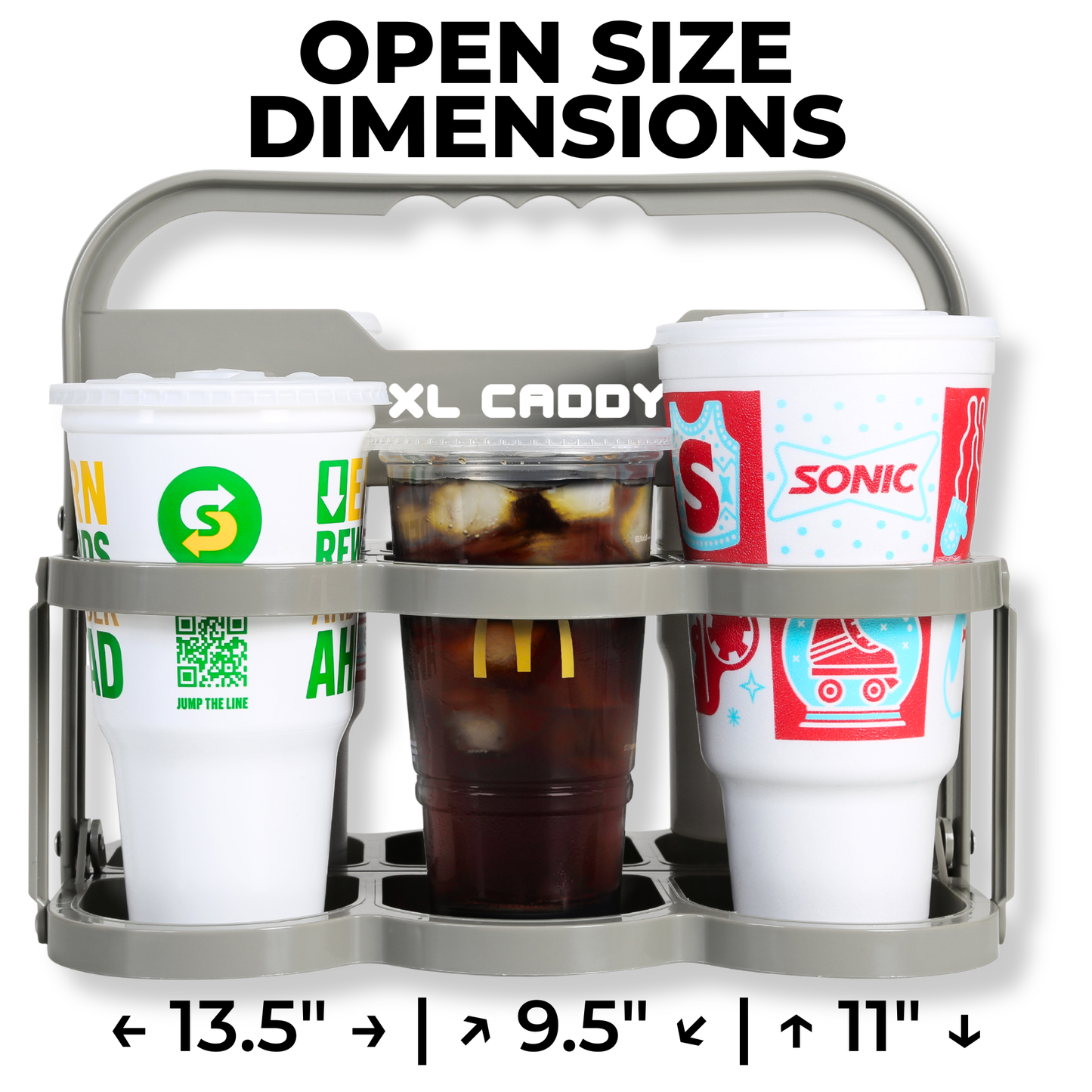 PRSVRI XL Caddy – 44oz Drink Carrier with Handle, Collapsible Large Cup Holder for Delivery Drivers