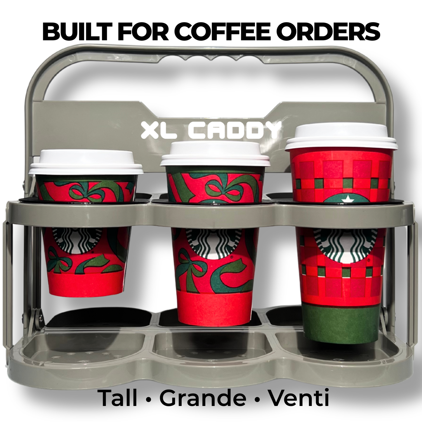 PRSVRI XL Caddy – 44oz Drink Carrier with Handle, Collapsible Large Cup Holder for Delivery Drivers