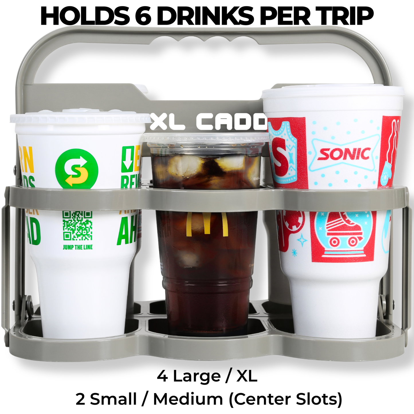 PRSVRI XL Caddy – 44oz Drink Carrier with Handle, Collapsible Large Cup Holder for Delivery Drivers