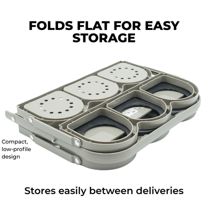Graphite Gray XL Caddy folded flat for compact storage