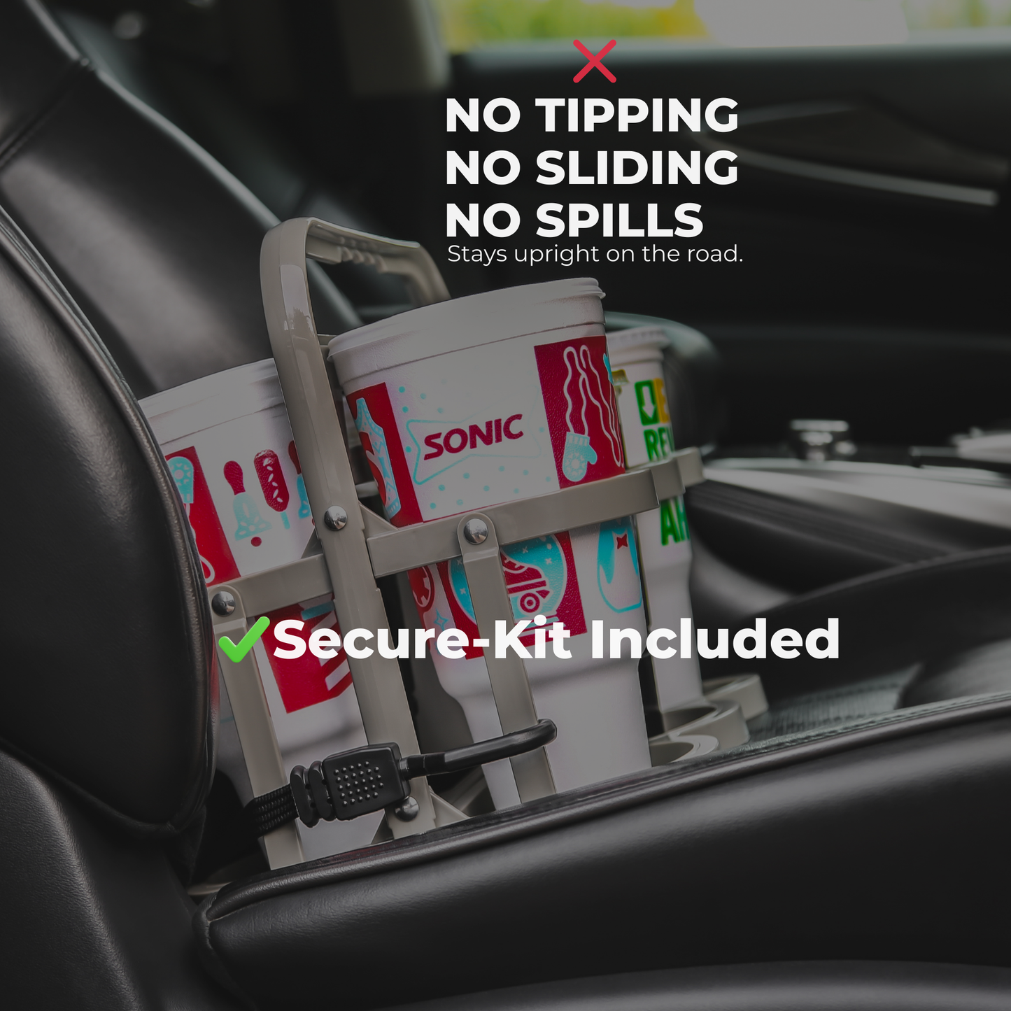 PRSVRI XL Caddy – 44oz Drink Carrier with Handle, Collapsible Large Cup Holder for Delivery Drivers