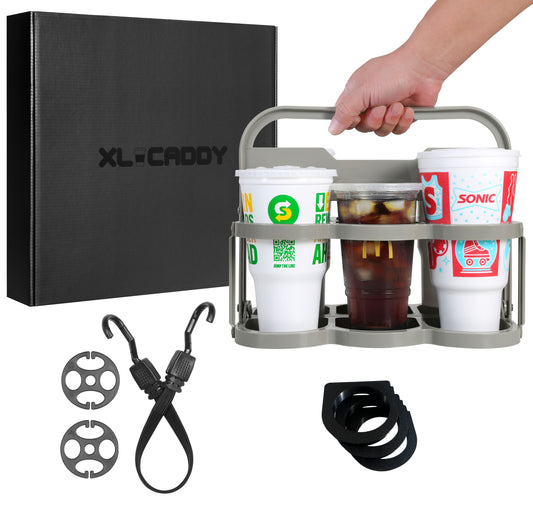 XL CADDY | Delivery Cup Holder for Door Dash | Uber Eats Cup Holder | 44 oz Drink Carrier | XL Drink Carrier | Sonic Drink Carrier | Foldable Drink Carrier | Unbreakable